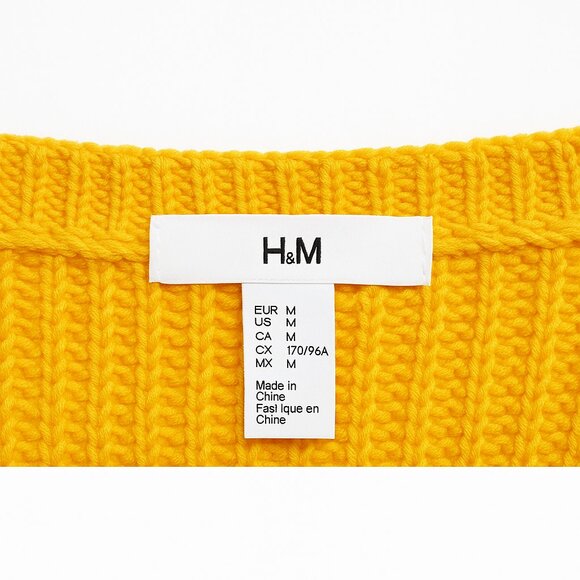H&M Mustard Yellow Criss-Cross Back Knit Sweater — Size Medium (M) - Picture 2 of 4